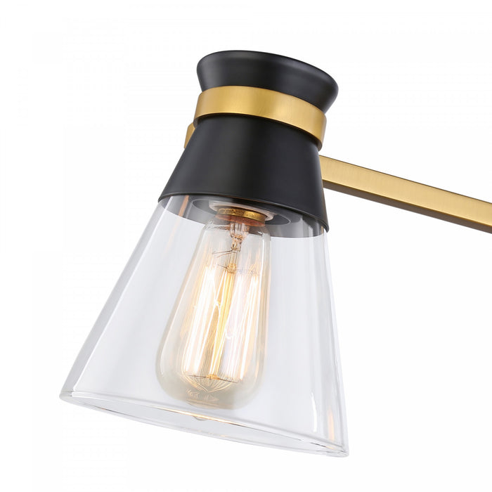 Kanata Black & Brushed Brass 3-Light Bathroom Vanity Light