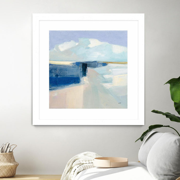 \"Sand And Sky\" Matted and Framed White 30x30 Wall Art
