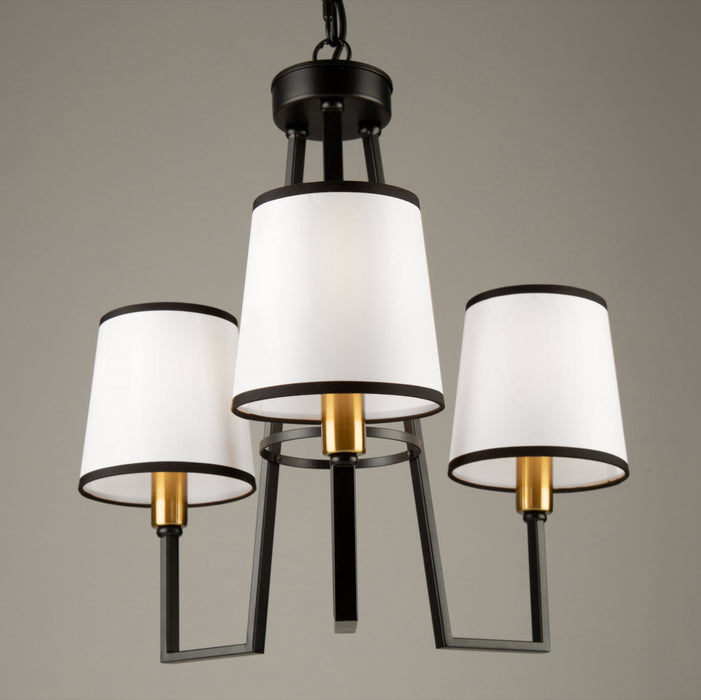 Coco 3-Light Black and Gold Chandelier