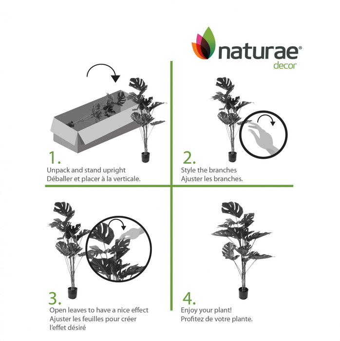 Artificial 59\" Monstera Indoor & Outdoor In Black Pot