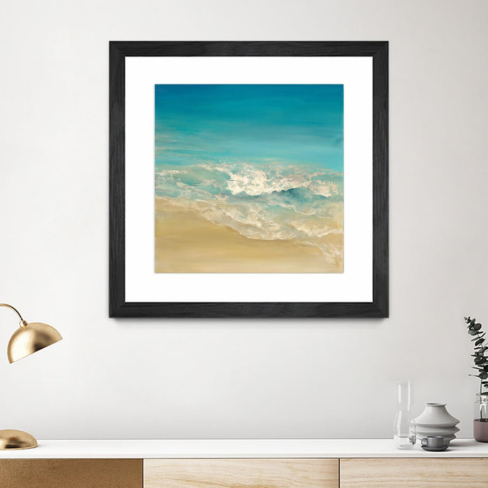 \"Coastal Viewpoint Ii\" Matted and Framed Black 30x30 Wall Art