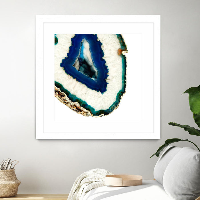 \"Mediterranean Agate A\" Matted and Framed White 30x30 Wall Art