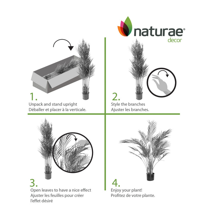 Artificial 47\" Areca Palm Indoor & Outdoor In Black Pot