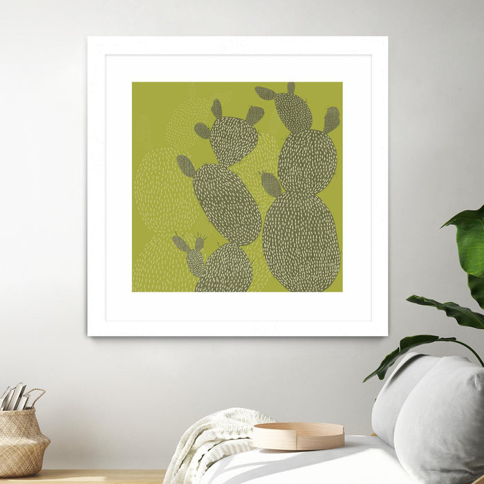 \"Opuntia Ii\" Matted and Framed White 30x30 Wall Art