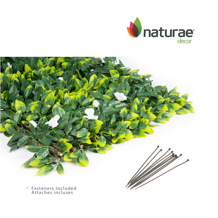 Artificial Willow Expandable Trellis 36\"x 72\" White Rose Leaves