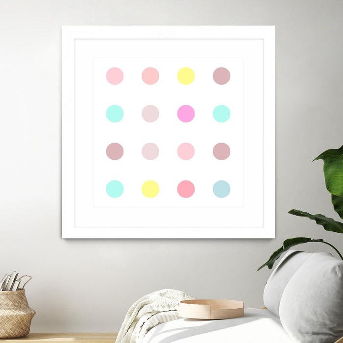 \"Pink Iv\" Matted and Framed White 36x36 Wall Art
