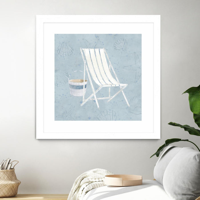 \"Serene Seaside Iii\" Matted and Framed White 36x36 Wall Art