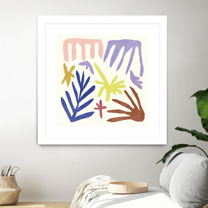 \"Coral Construction Ii\" Matted and Framed White 36x36 Wall Art