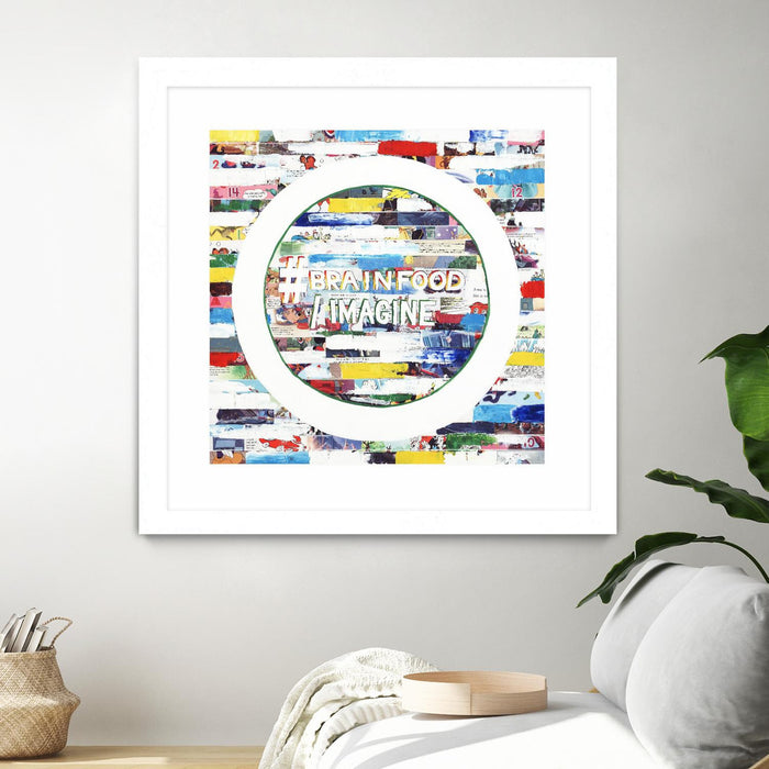 \"Smoke Circus Iv\" Matted and Framed White 36x36 Wall Art