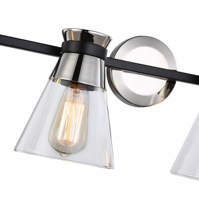 Kanata Black & Brushed Nickel 4-Light Bathroom Vanity Light