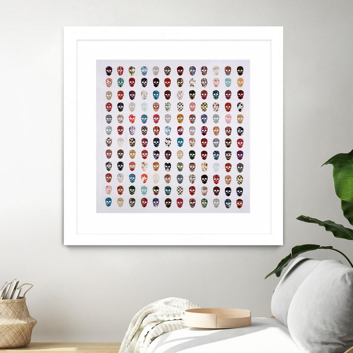 \"Gorgeous Crowd\" Matted and Framed White 30x30 Wall Art