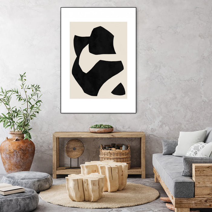 \"Untilted\" Canvas Framed Black 30x40 Wall Art