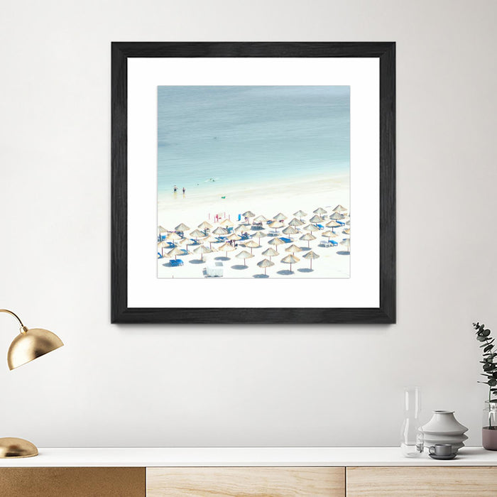 \"Sesimbra I\" Matted and Framed Black 30x30 Wall Art