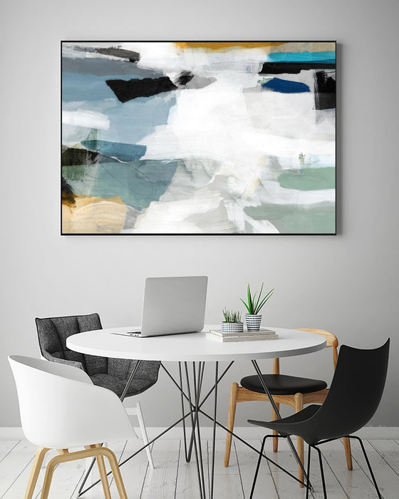 \"Brush Formation Ii\" Canvas Framed Black 36x24 Wall Art