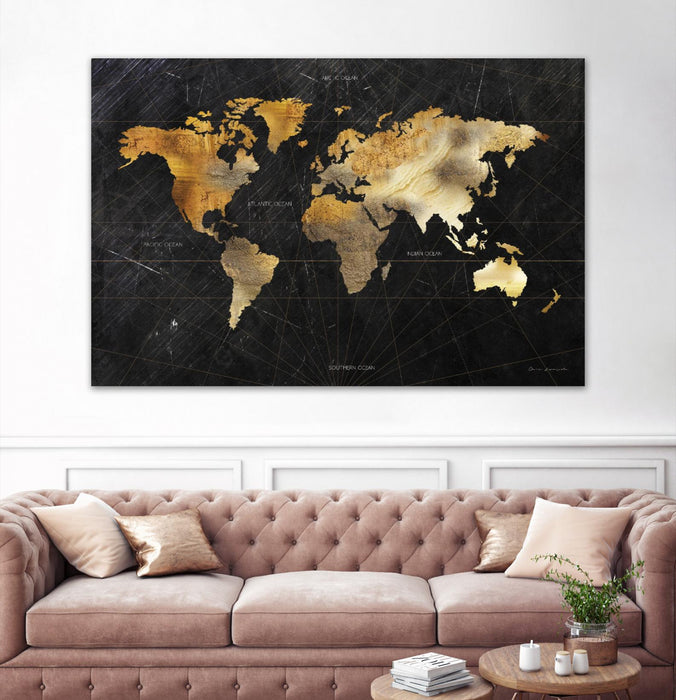 \"Dramatic World Map\" Giant Art 84x54 Wall Art