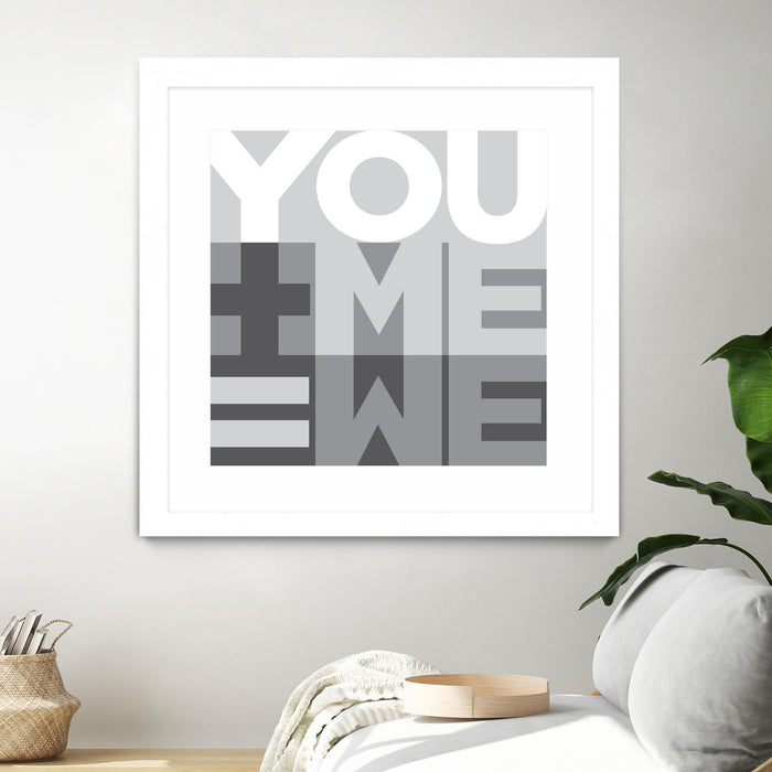\"You Me We I\" Matted and Framed White 36x36 Wall Art