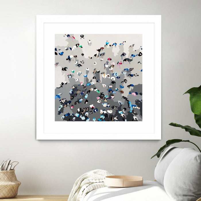 \"Crowd Sourcing\" Matted and Framed White 30x30 Wall Art