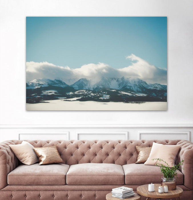 \"Bridger Mountain Cloud Cover\" Giant Art 84x54 Wall Art