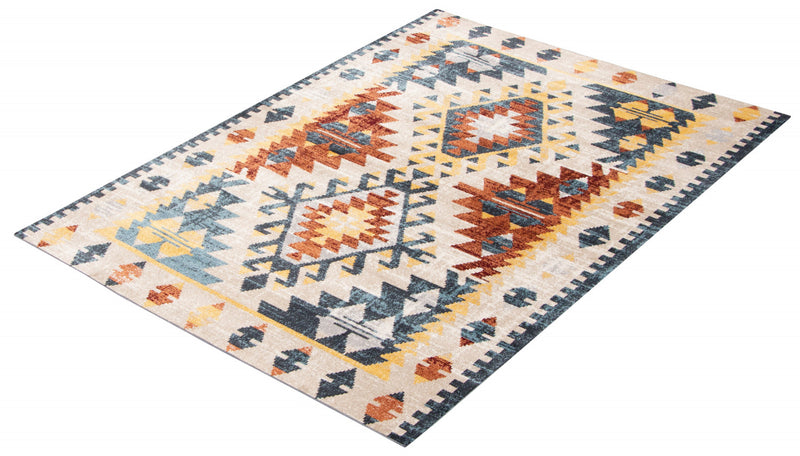 Mosaic Taupe/Copper Machine Washable Area Rug - 3'0\" x 5'0\"