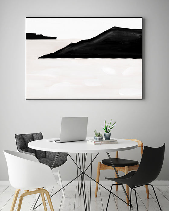 \"Black Mountains\" Canvas Framed Black 36x24 Wall Art