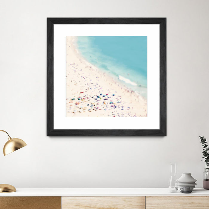 \"Beach Love\" Matted and Framed Black 36x36 Wall Art