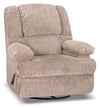 5598 Chenille Swivel Recliner with Storage Arms - Atlantic Sahara