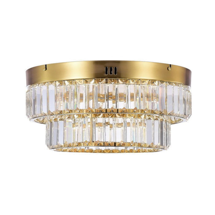 Stella Two-Tier LED Brushed Brass Flush Mount