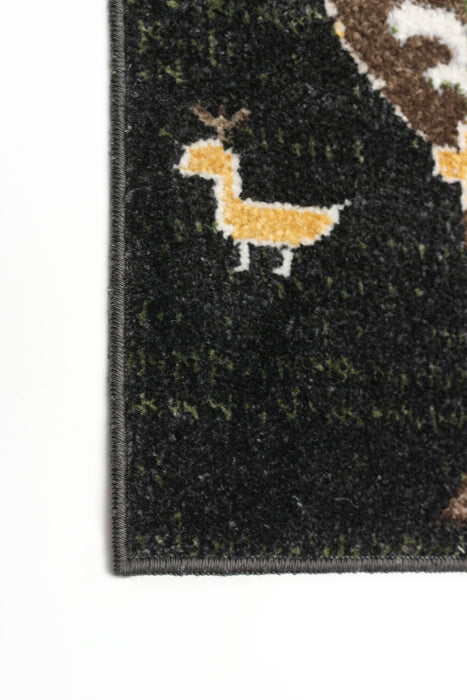 Pine Black Machine Washable Area Rug - 5'0\" x 7'0\"