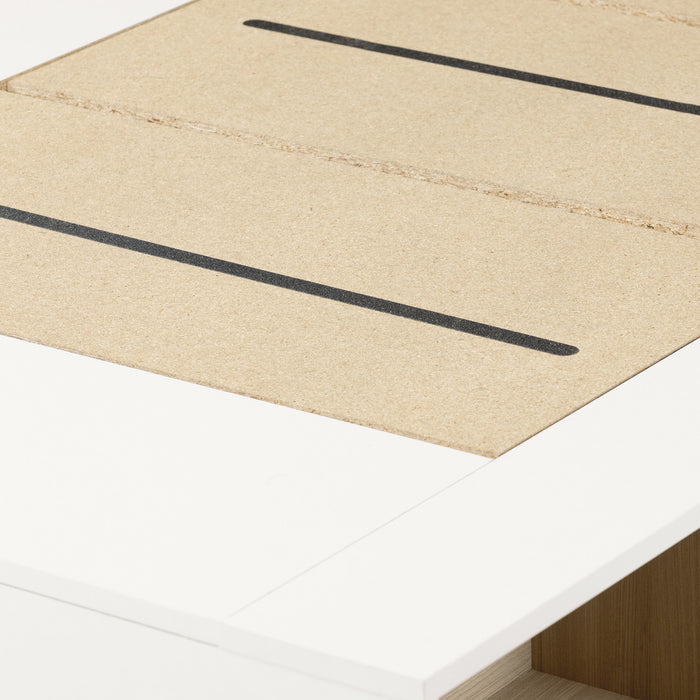 Hourra Twin Platform Bed with Open Storage - Soft Elm/White 