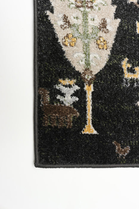 Pine Black Machine Washable Area Rug - 2'6\" x 8'0\"