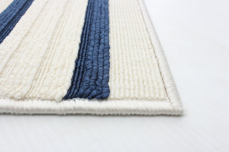 Talya Blue-Ivory 6'7\" x 9'6\" Area Rug