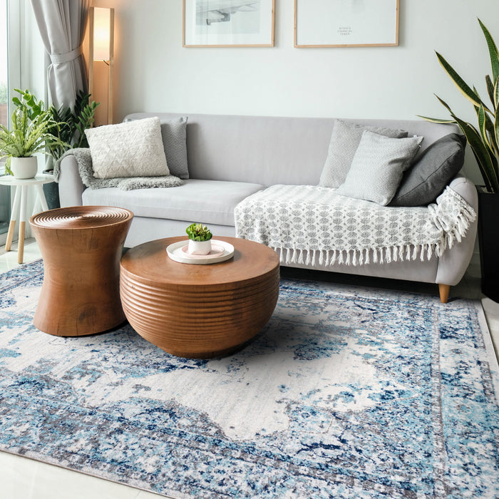 Roma Diamond Blue 4x6 Area Rug