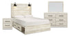 Abby 6pc Bedroom Set with Side Storage Bed, Dresser, Mirror & Nightstand, LED, USB, White - Queen Size