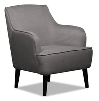 Aimy Linen-Look Fabric Accent Chair - Dark Grey 