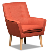 Arni Linen-Look Fabric Accent Chair - Orange 