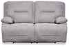 Beau Faux Suede Power Reclining Loveseat - Grey