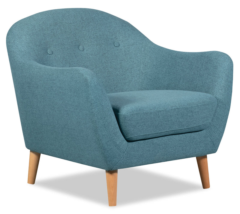 Calla Linen-Look Fabric Chair – Blue - Modern style Chair in Blue