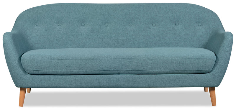 Calla Linen-Look Fabric Sofa – Blue - Modern style Sofa in Blue