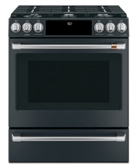 Cafe 5.6 Cu. Ft. Smart Gas Range with True European Convection and Self Clean Racks - Matte Black - … 