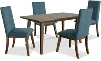 Chelsea 5pc Dining Set with Table & 4 Blue Chairs, 60