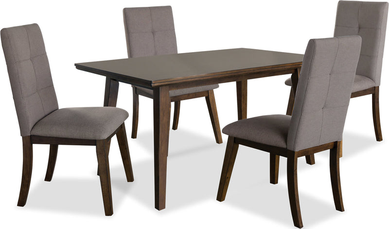 Chelsea 5-Piece Dining Package with Brown Chairs - {Contemporary} style Dining Room Set