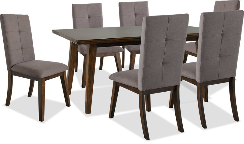 Chelsea 7-Piece Dining Package with Brown Chairs - {Contemporary} style Dining Room Set