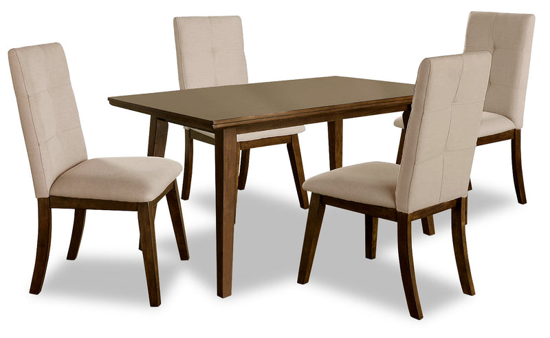 Chelsea 5-Piece Dining Table Package with Beige Chairs - {Contemporary} style Dining Room Set