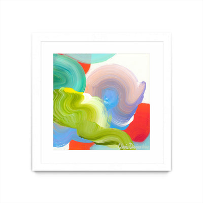 "Vav 05" Matted and Framed White 36x36 Wall Art