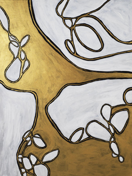 \"Mocha Latte -gold - 1\" Giant Art 72x54 Wall Art
