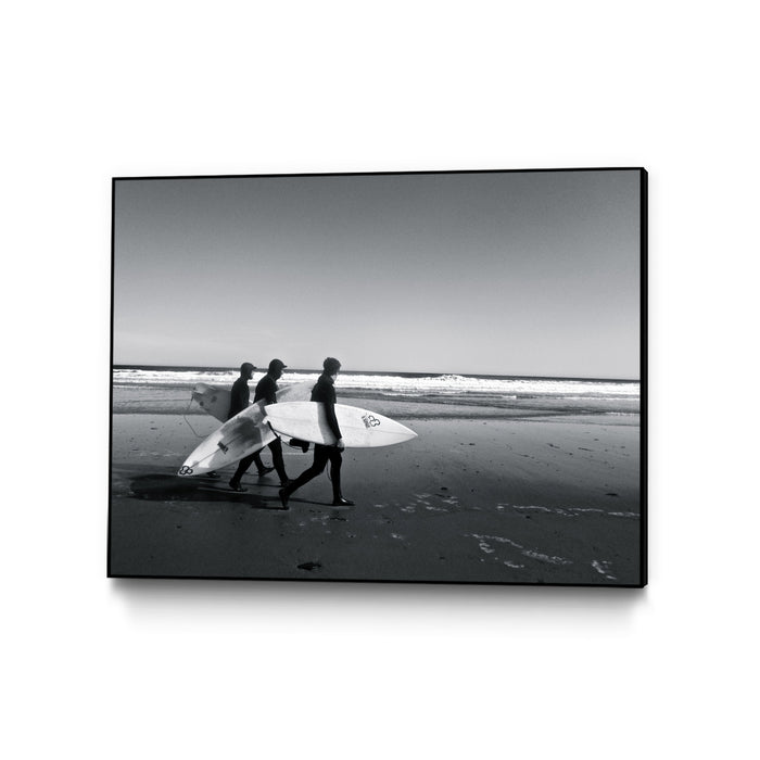 \"Surfers Iii\" Canvas Framed Black 24x18 Wall Art