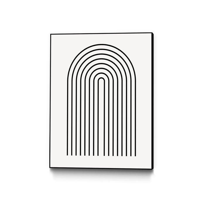 \"Modern Rainbow\" Canvas Framed Black 30x40 Wall Art