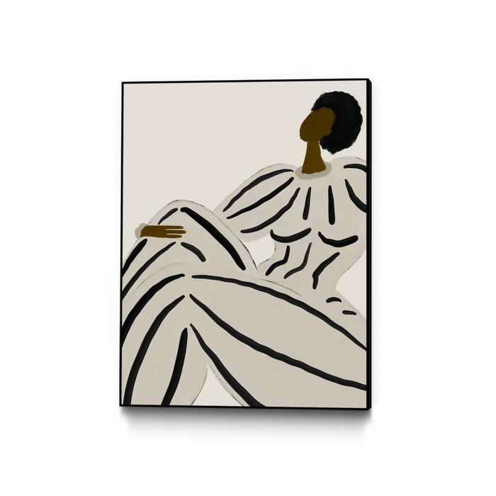 \"Form V\" Canvas Framed Black 24x32 Wall Art