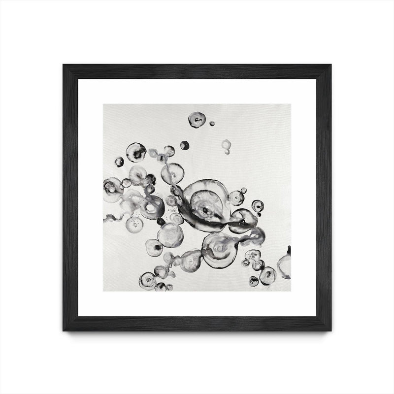 "Transparent Onyx" Matted and Framed Black 30x30 Wall Art