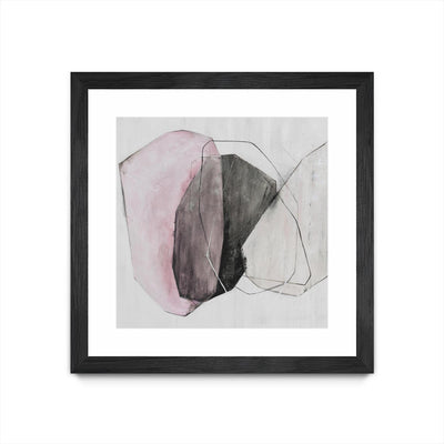 "Tickled With Pink" Matted and Framed Black 30x30 Wall Art